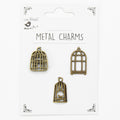 Metal Charms Bird Cage Pcs 3Pcs Pbci Ib
