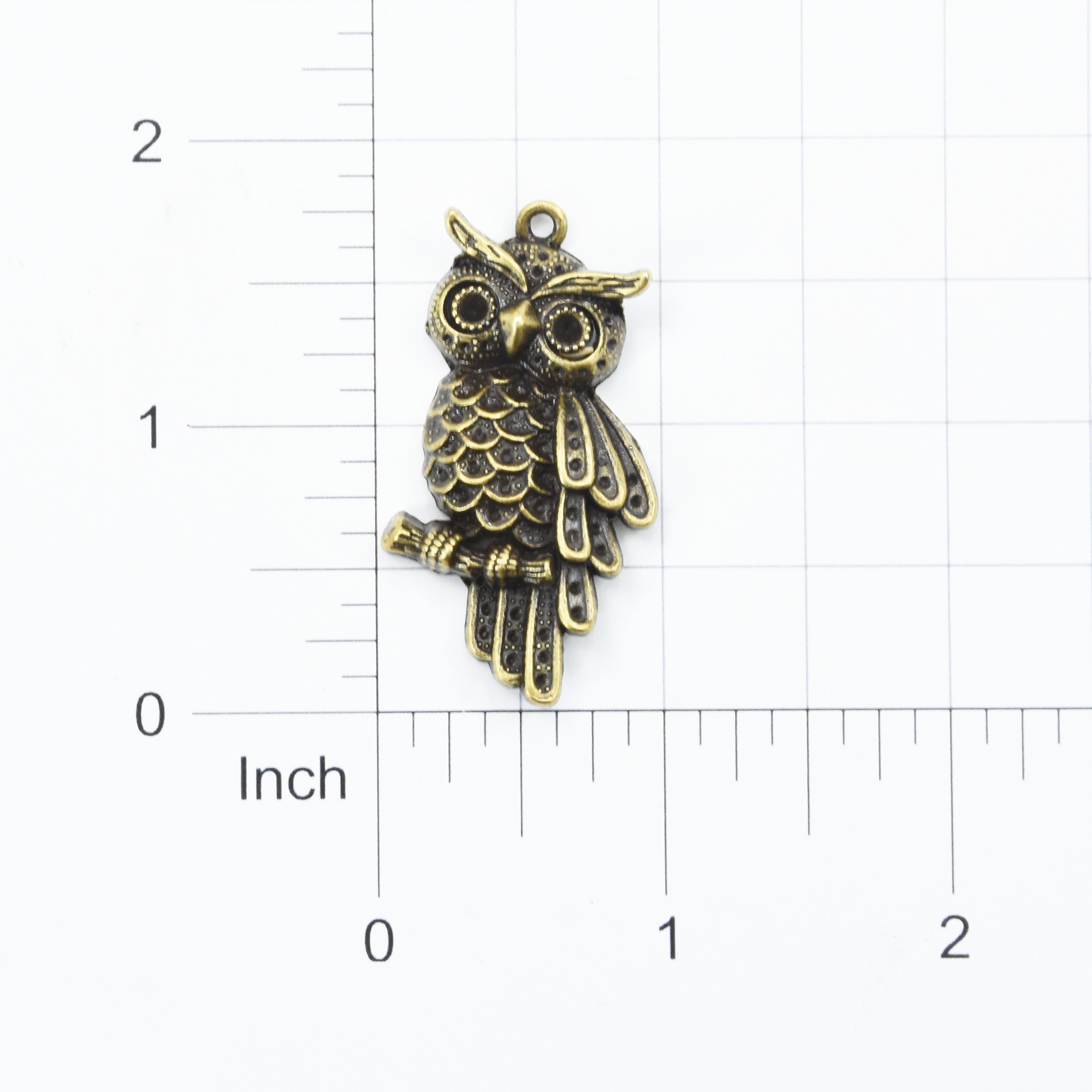Metal Charms Owl 1Pc Pbci Ib