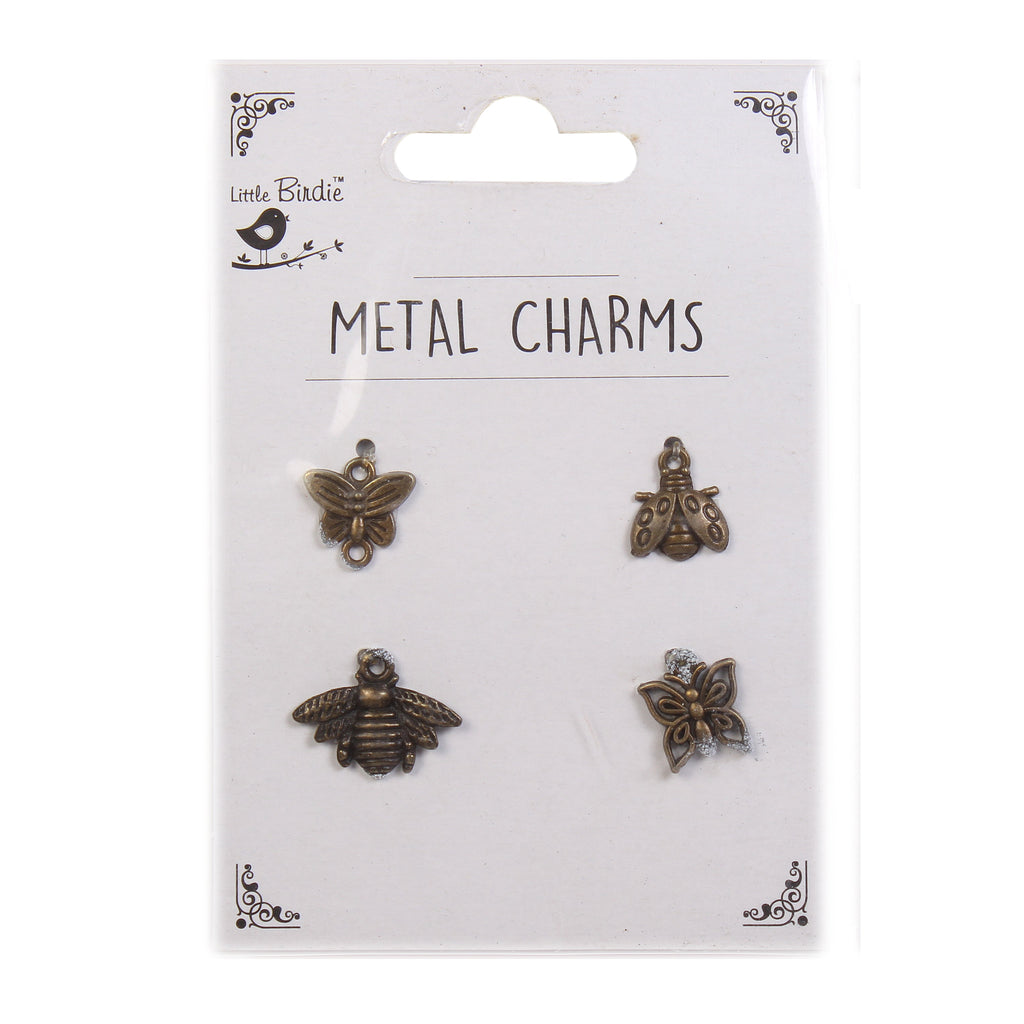 Metal Charms Buzz And Bees 4Pcs Pbci Ib