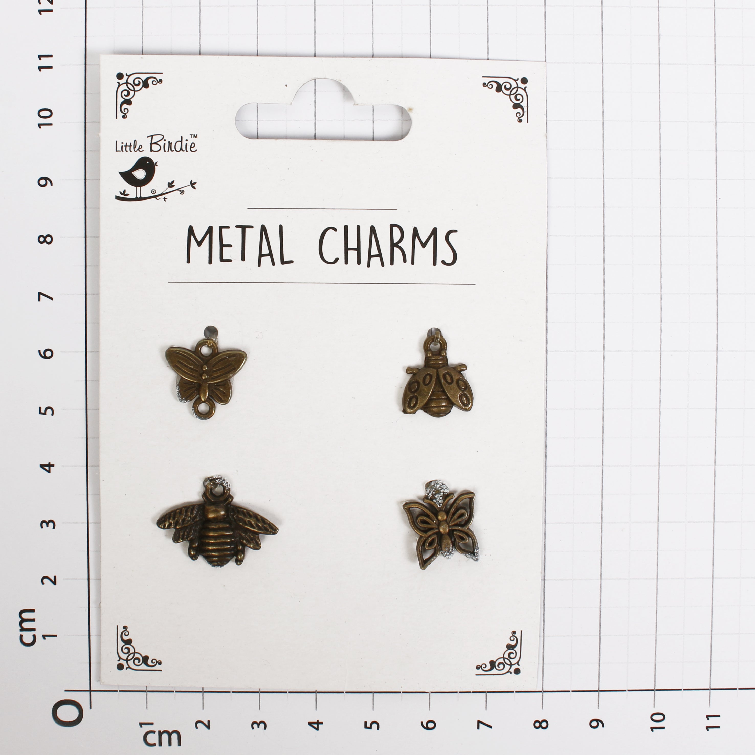 Metal Charms Buzz And Bees 4Pcs Pbci Ib