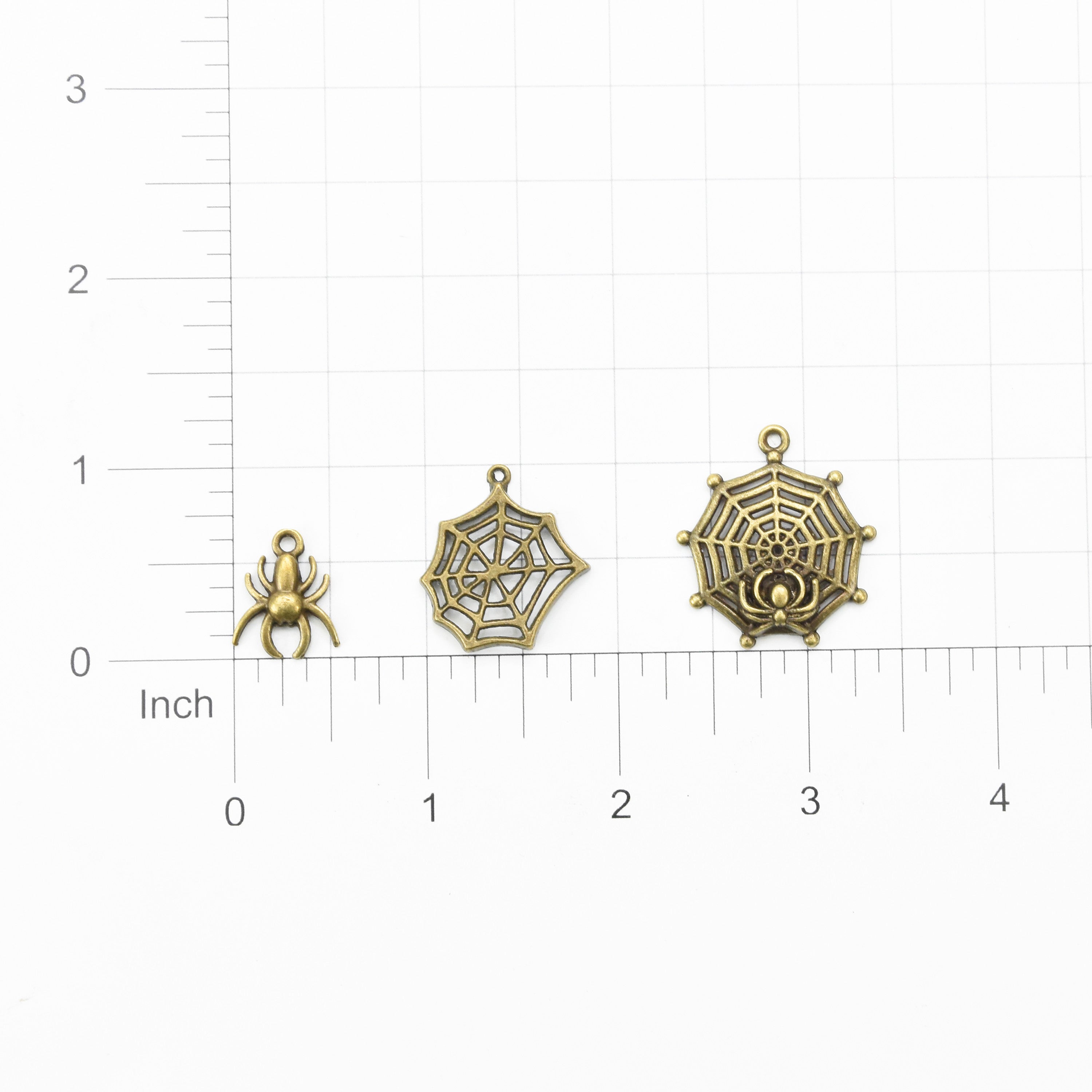 Metal Charms Spider Web 3Pcs Pbci Ib