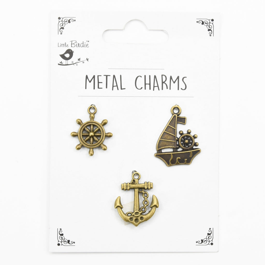 Metal Charms Sea Advanture 3Pcs Pbci Ib