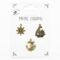 Metal Charms Sea Advanture 3Pcs Pbci Ib