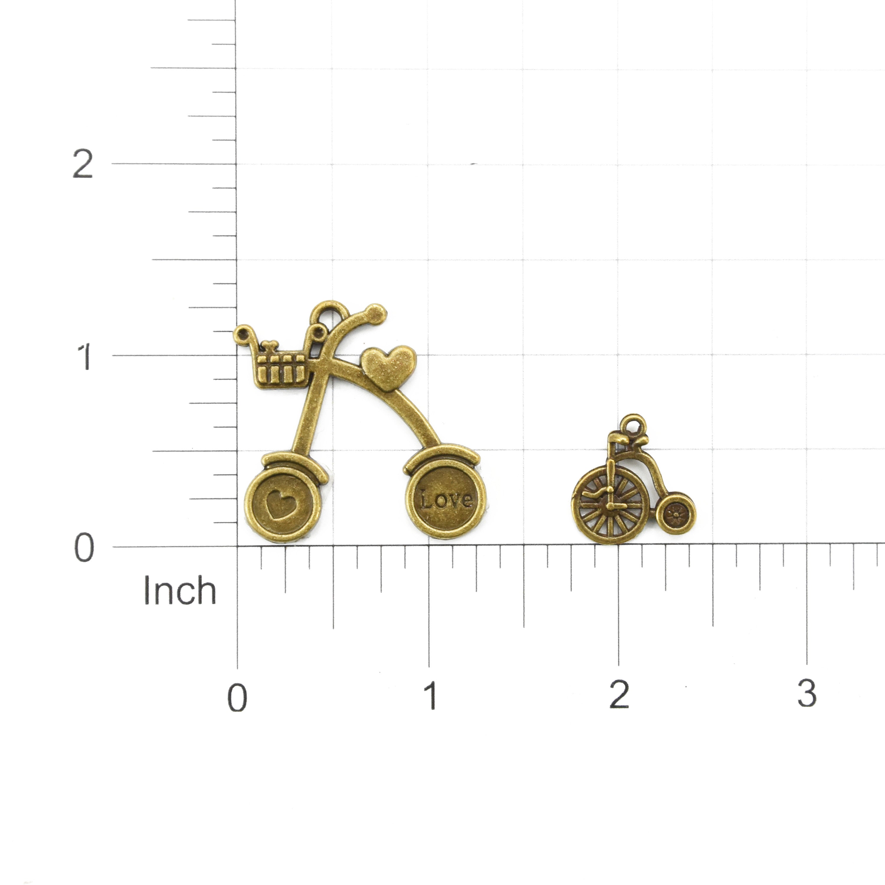 Metal Charms Cycle Ride 2Pcs Pbci Ib
