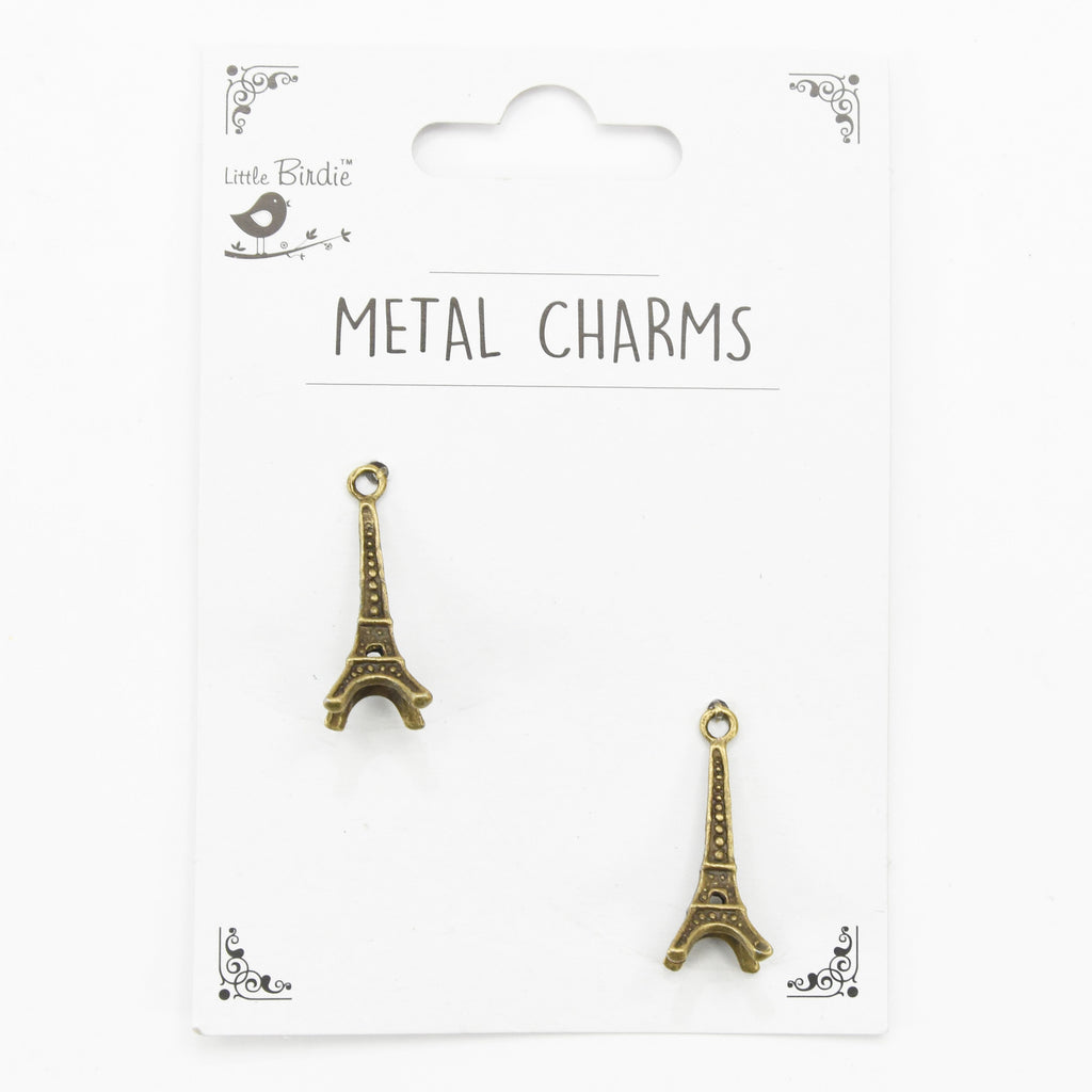Metal Charms Eiffel Tower 2Pcs Pbci Ib