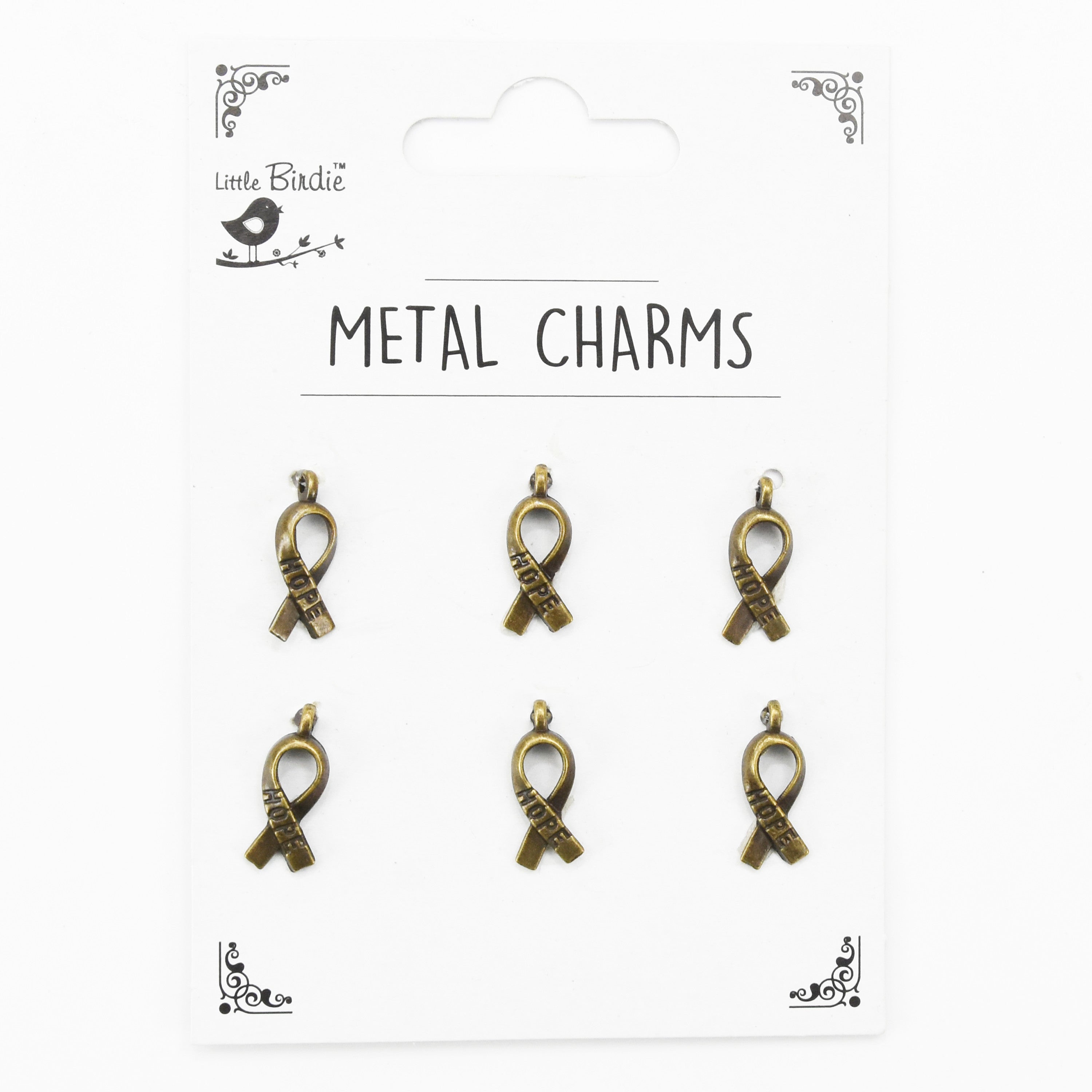 Metal Charms Hope 6Pcs Pbci Ib