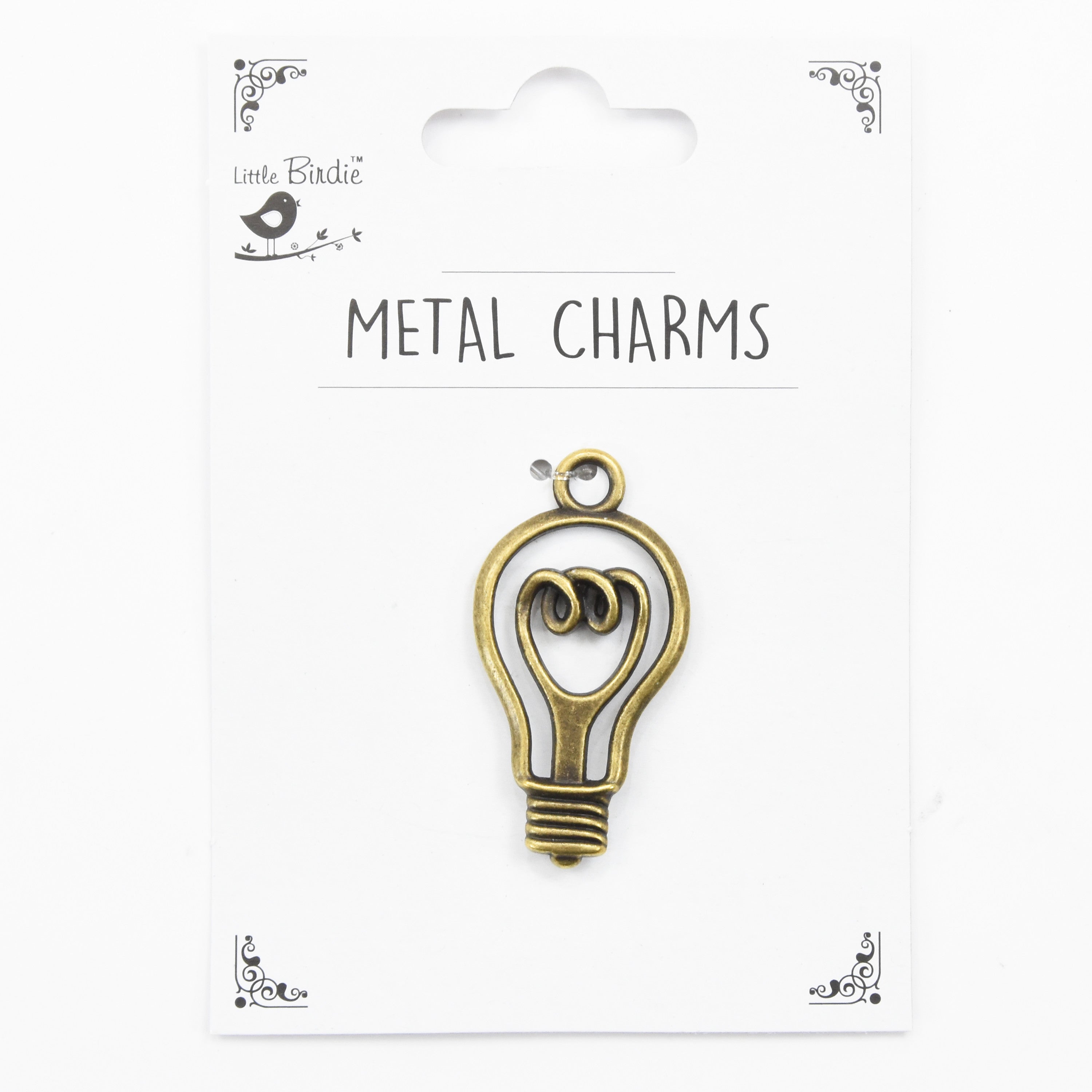 Metal Charms Light Bulb 1Pc Pbci Ib