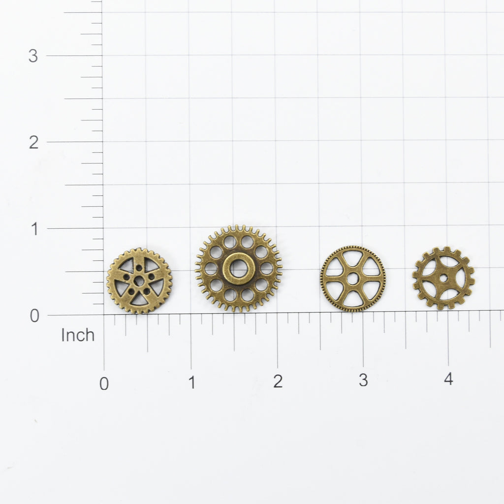 Metal Charms Cogs 4Pcs Pbci Ib