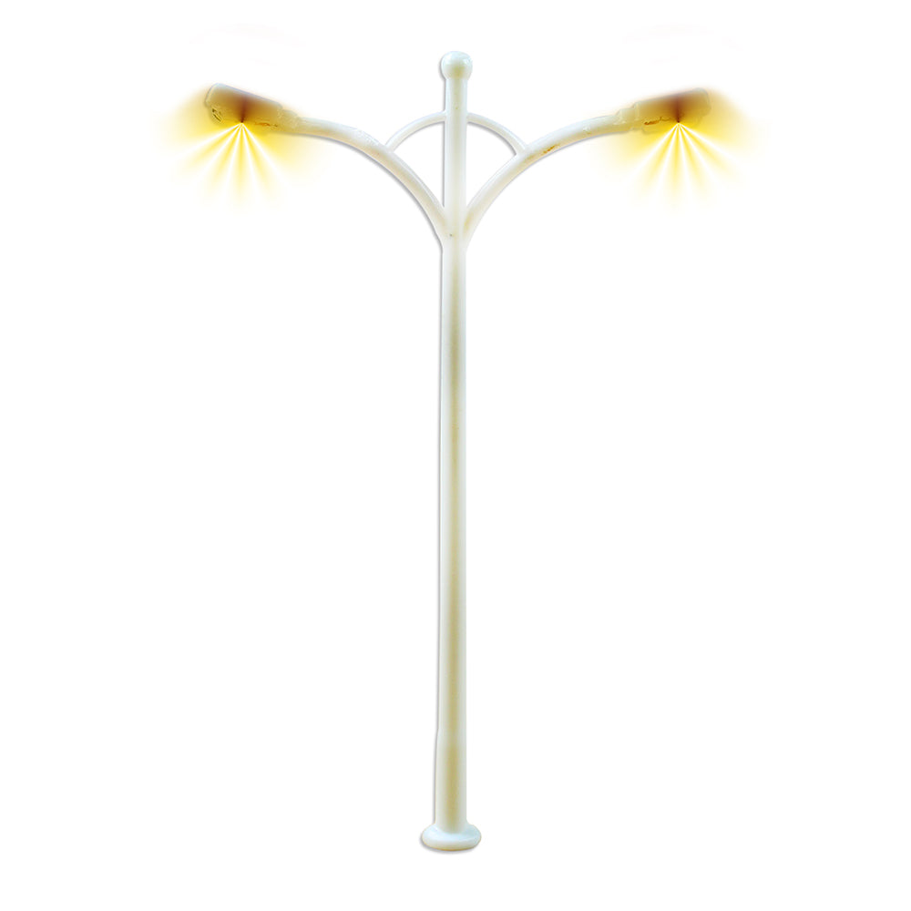 Miniature Street Light Double Headed Illuminated 10 cm 1pc