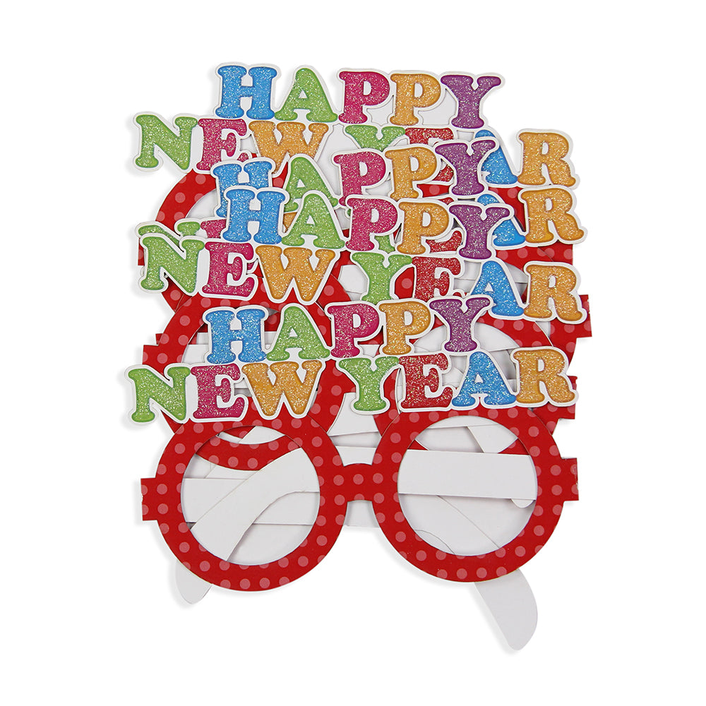 Itsy Bitsy Happy New Year Polka Dot Goggles-Red