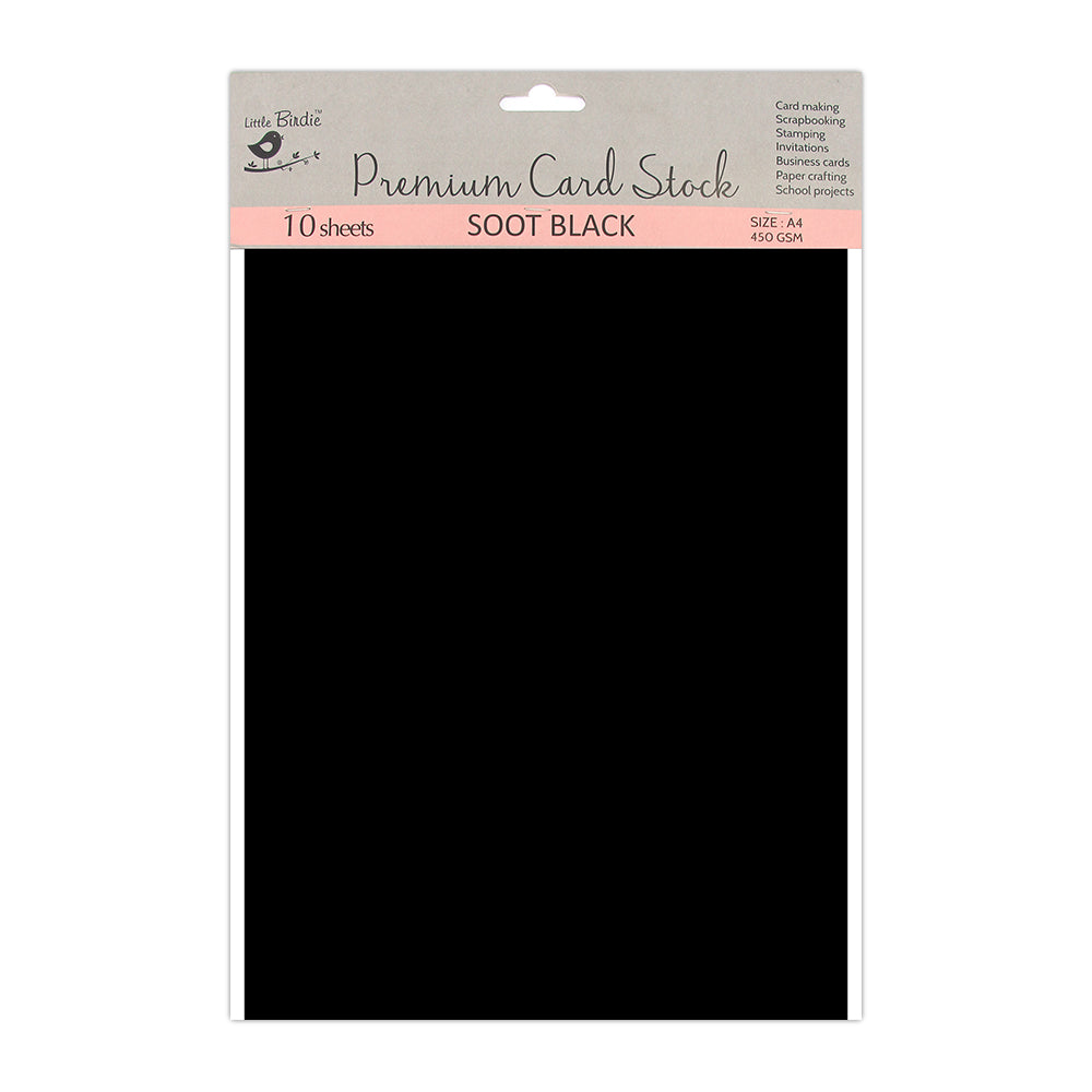 Itsy Bitsy Card Stock - Soot Black  A4, 10Pc