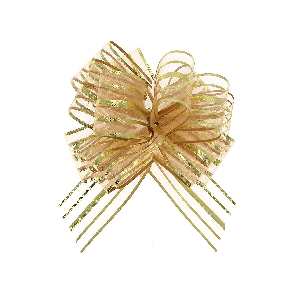 Organza Pull Bow Ribbon 5X125Cm Gold 1Pc Ib