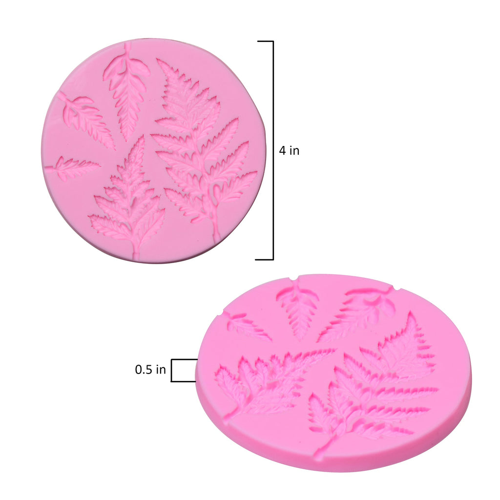 Silicone Mould Fern Leaves 9.5cm X 9.5cm X 0.7cm 1pc