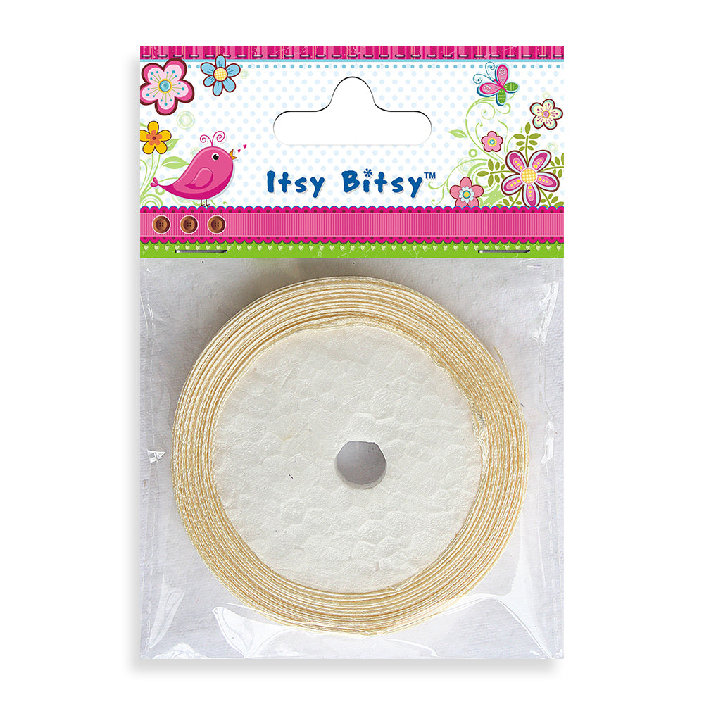 Satin Ribbons - 6mm Width -Cream - 9mtr