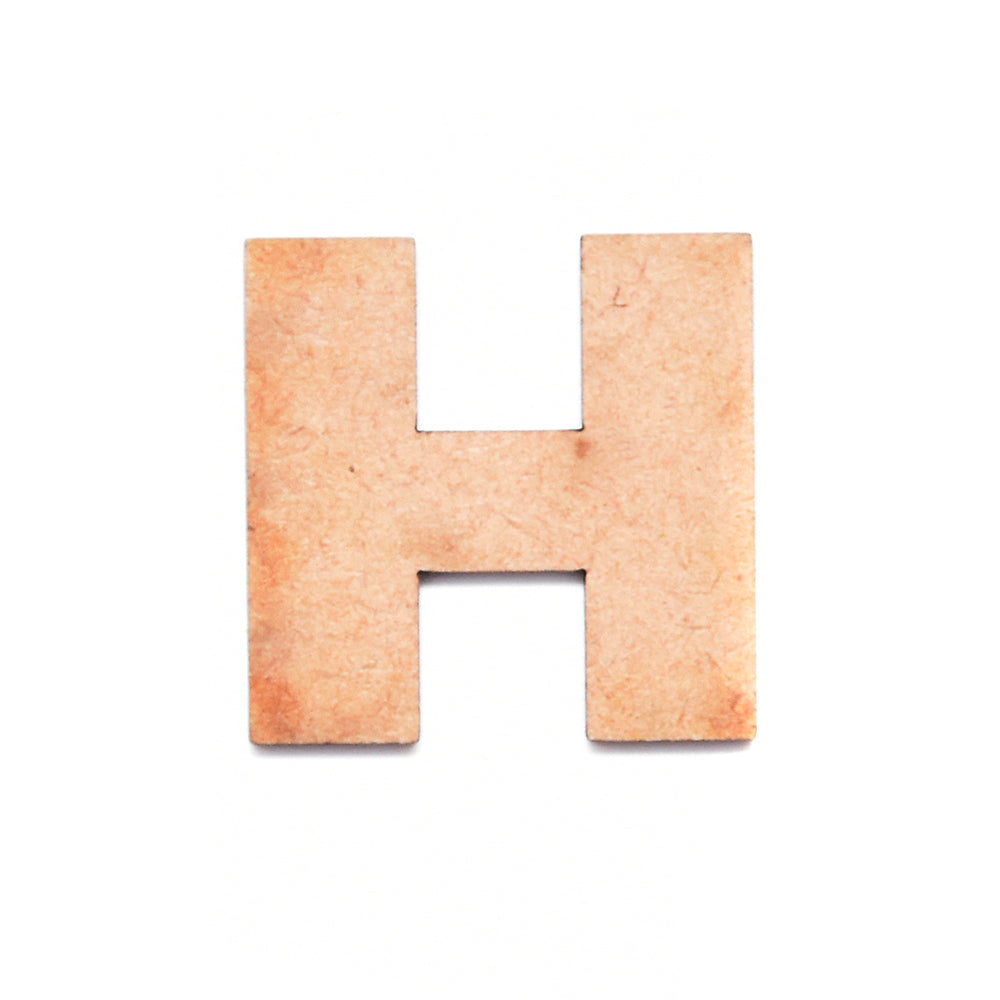 MDF Alphabet Upper Case H 2.5inch 2mm Thick 1pc