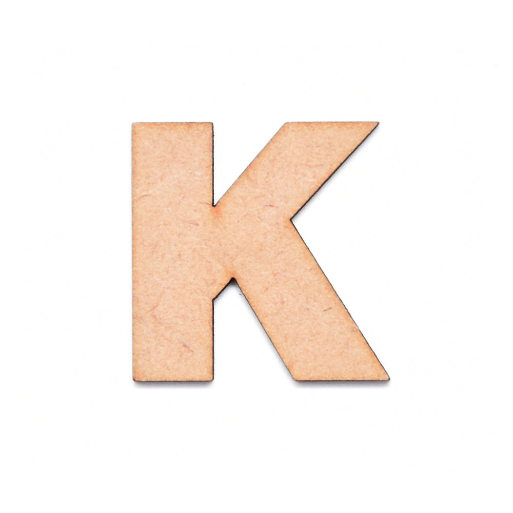 MDF Alphabet Upper Case K 2.5inch 2mm Thick 1pc
