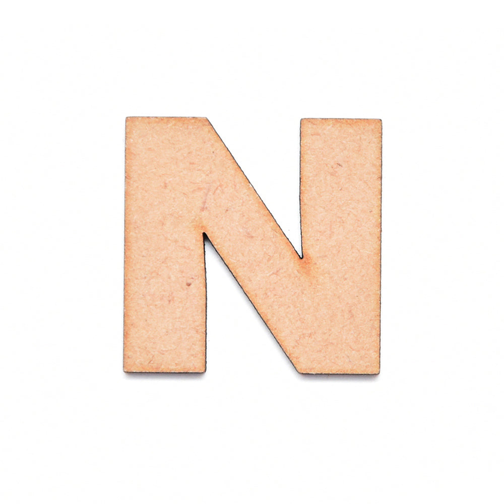 MDF Alphabet Upper Case N 2.5inch 2mm Thick 1pc