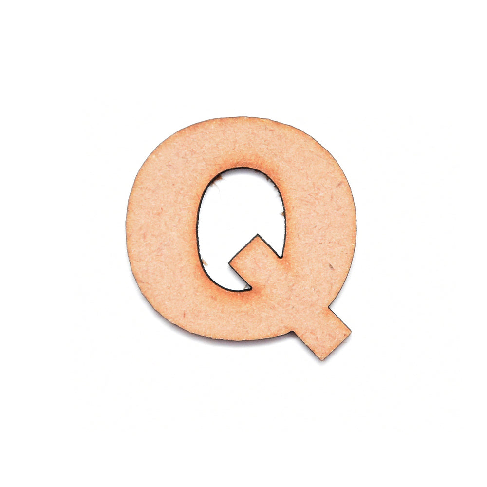 MDF Alphabet Upper Case Q 2.5inch 2mm Thick 1pc