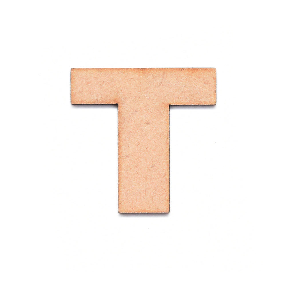 MDF Alphabet Upper Case T 2.5inch 2mm Thick 1pc