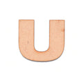 MDF Alphabet Upper Case U 2.5inch 2mm Thick 1pc