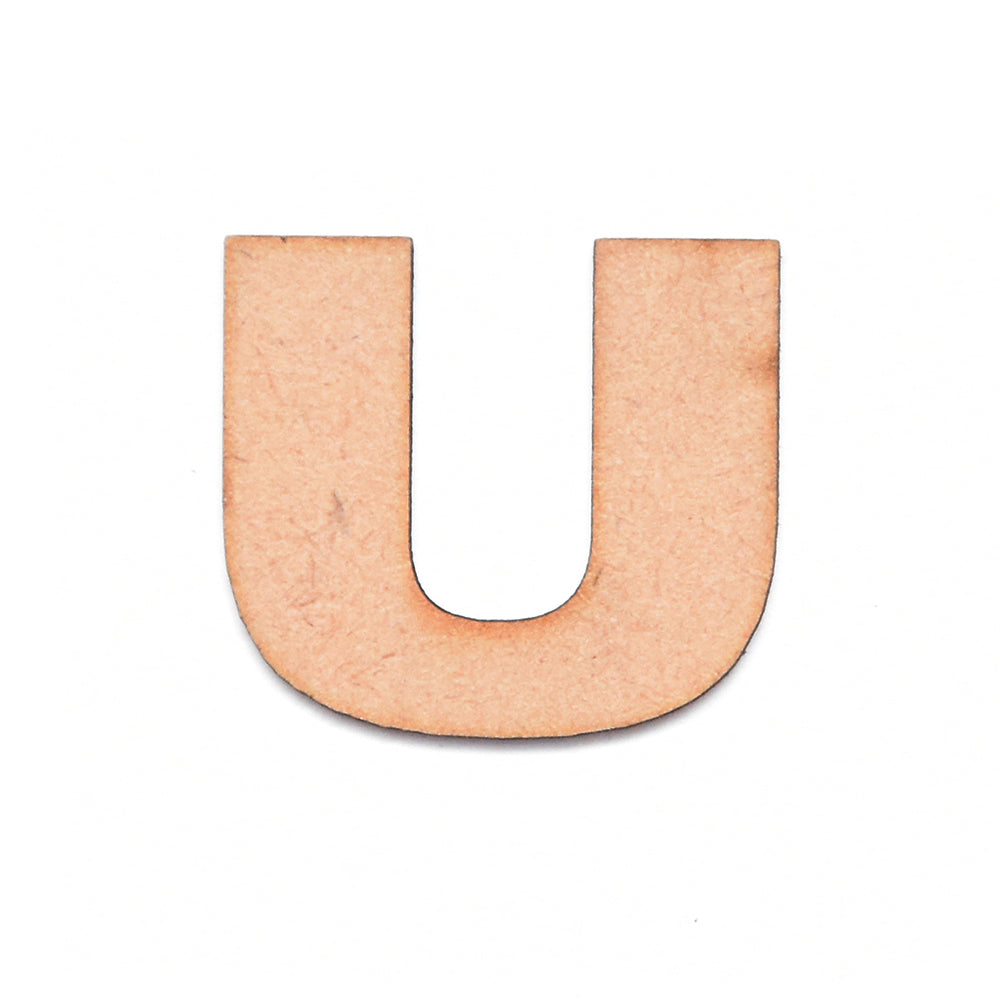 MDF Alphabet Upper Case U 2.5inch 2mm Thick 1pc