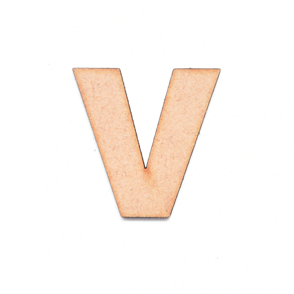 MDF Alphabet Upper Case V 2.5inch 2mm Thick 1pc