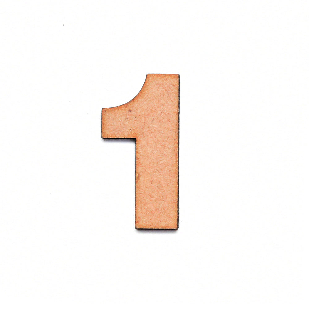 MDF Numerical 1 | 2.5inch | 2mm Thick - 1pc