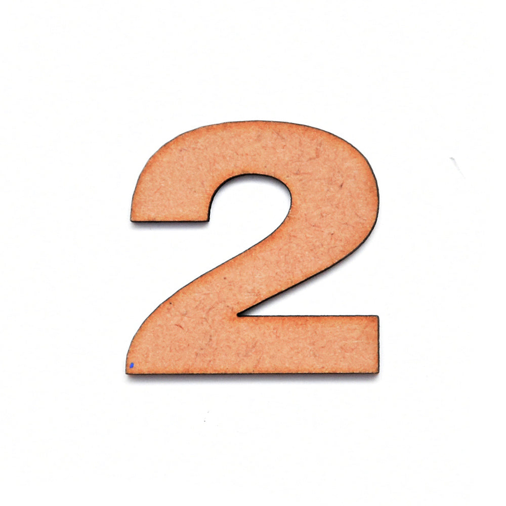 MDF Numerical 2 2.5inch 2mm Thick 1pc