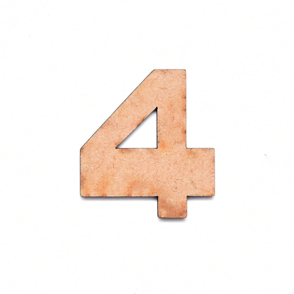 MDF Numerical 4 2.5inch 2mm Thick 1pc