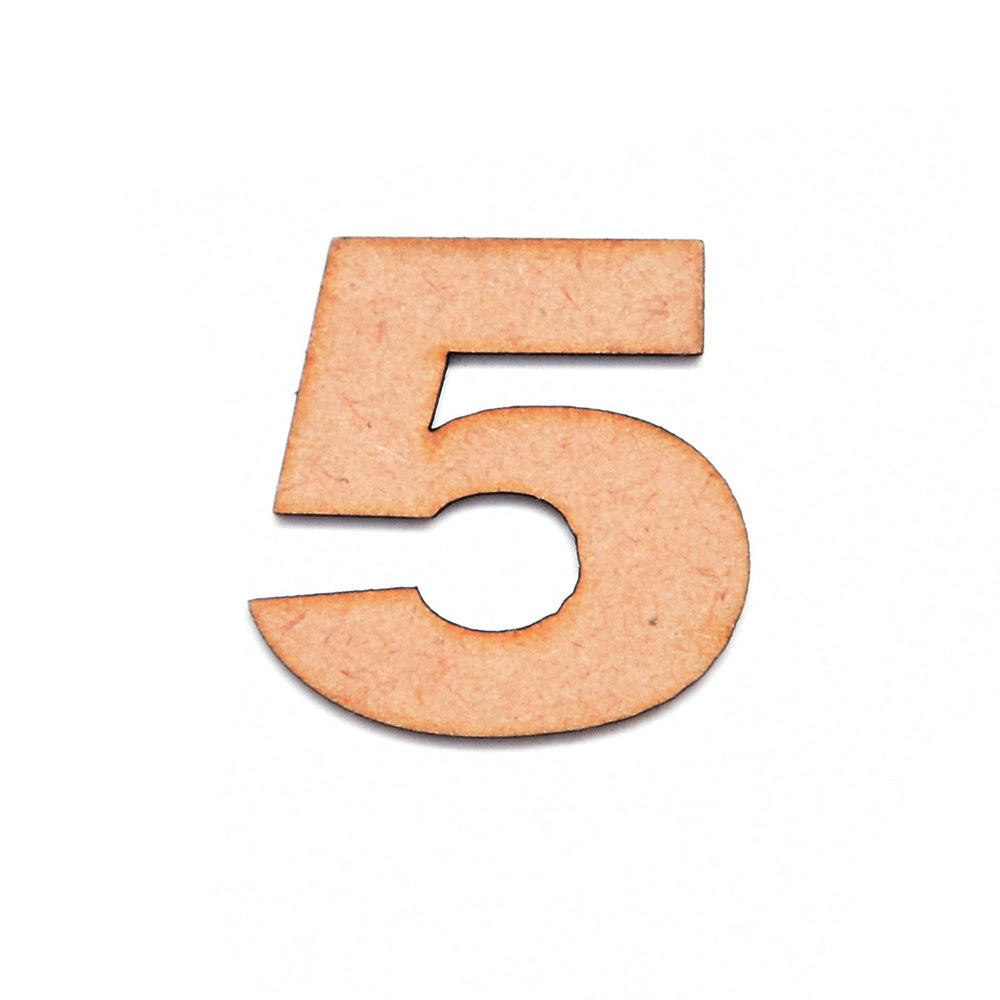 MDF Numerical 5 2.5inch 2mm Thick 1pc