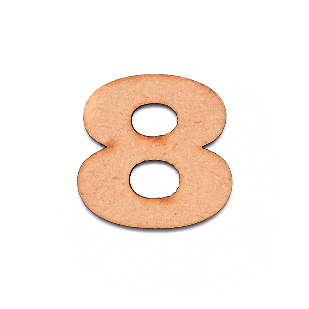 MDF Numerical 8 | 2.5inch | 2mm Thick - 1pc
