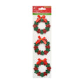 Itsy Bitsy Christmas Wreath Stickers, 3pc