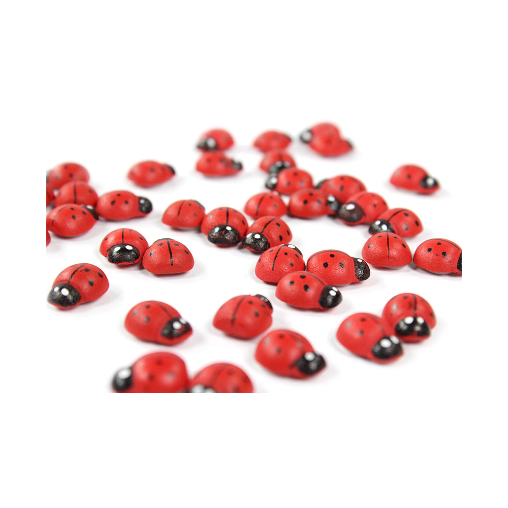 Mini Wooden Lady Bug Red 50Pcs Ib