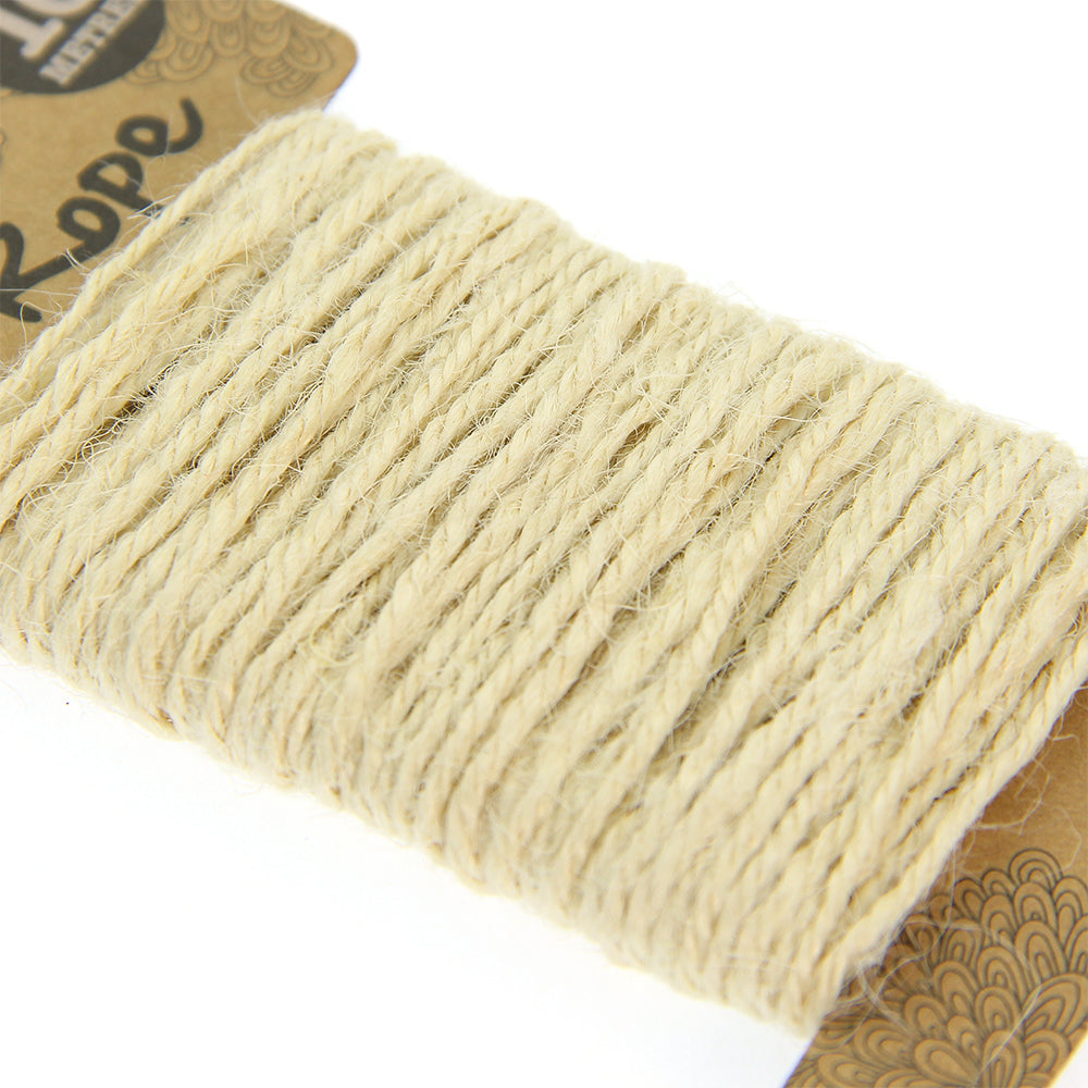 Hemp Twine - 2mm, 10m - Cream