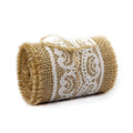 Itsy Bitsy Burlap Roll With Centre Lace 6cm, 1m