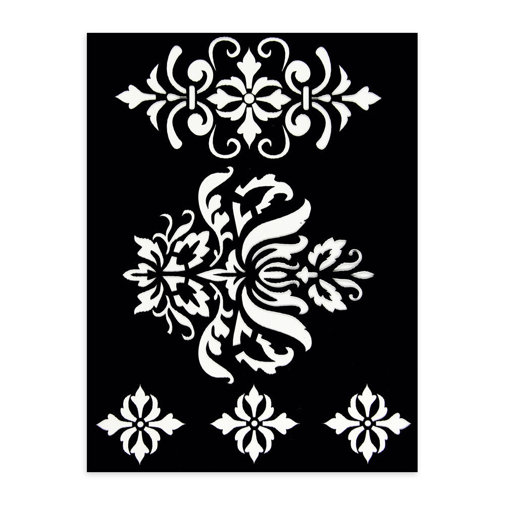 Itsy Bitsy Stencil Damask -7.3x 9.7Inch, 1 Piece