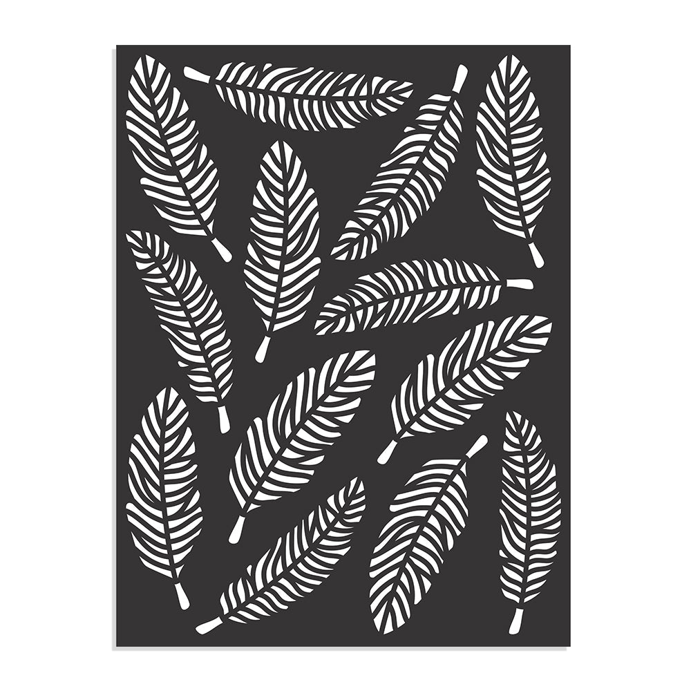 Stencil Feathers 7.4 X 9.7Cm 1Pc Pbci Ib