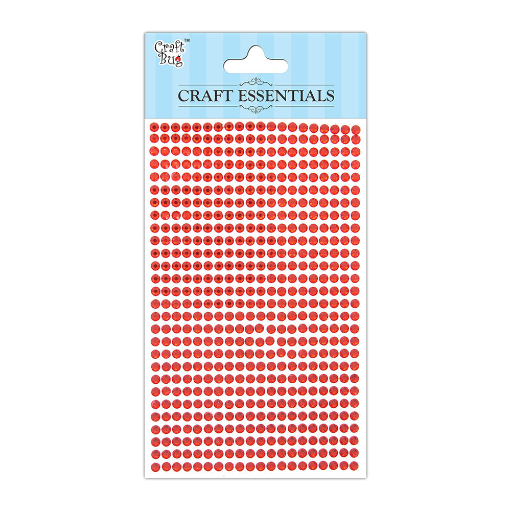 Self Adhesive Crystal Stones Red 4Mm 28Strips 553Pc 1Pk