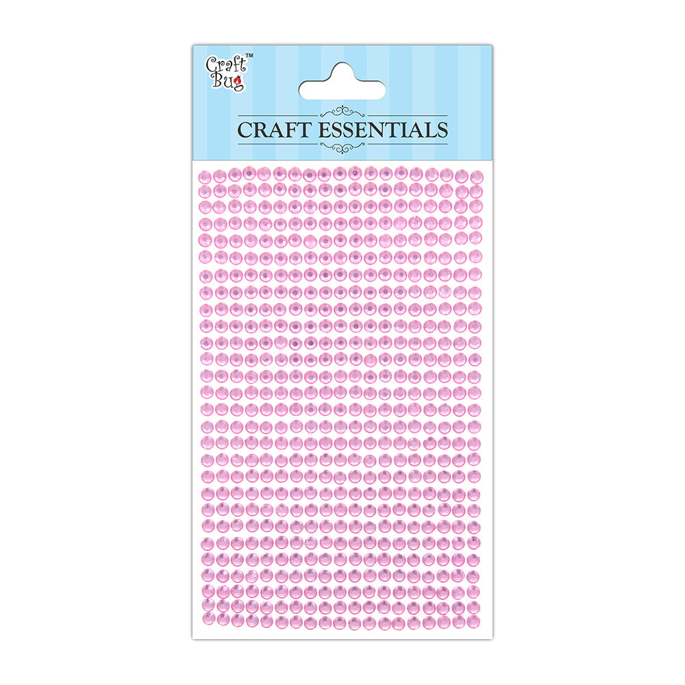 Self Adhesive Crystal Stones Light Pink 4Mm 28Strips 553Pc 1Pk