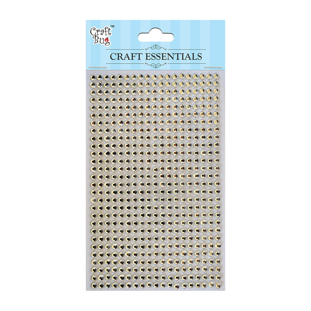 Self Adhesive Crystal Stones White 4Mm 27Strips 553Pc 1Pk