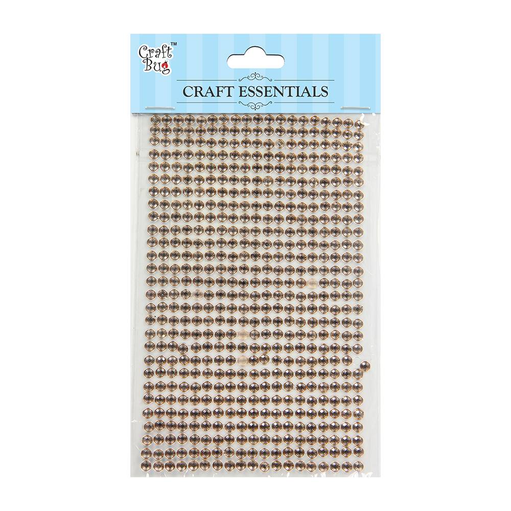 Self Adhesive Crystal Stones Light Brown 4Mm 28Strips 553Pc 1Pk