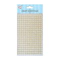 Self-adhesive Plastic Half Pearl - White, 6mm, 260Pc