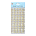 Self-adhesive Plastic Half Pearl - White, 8mm, 120Pc