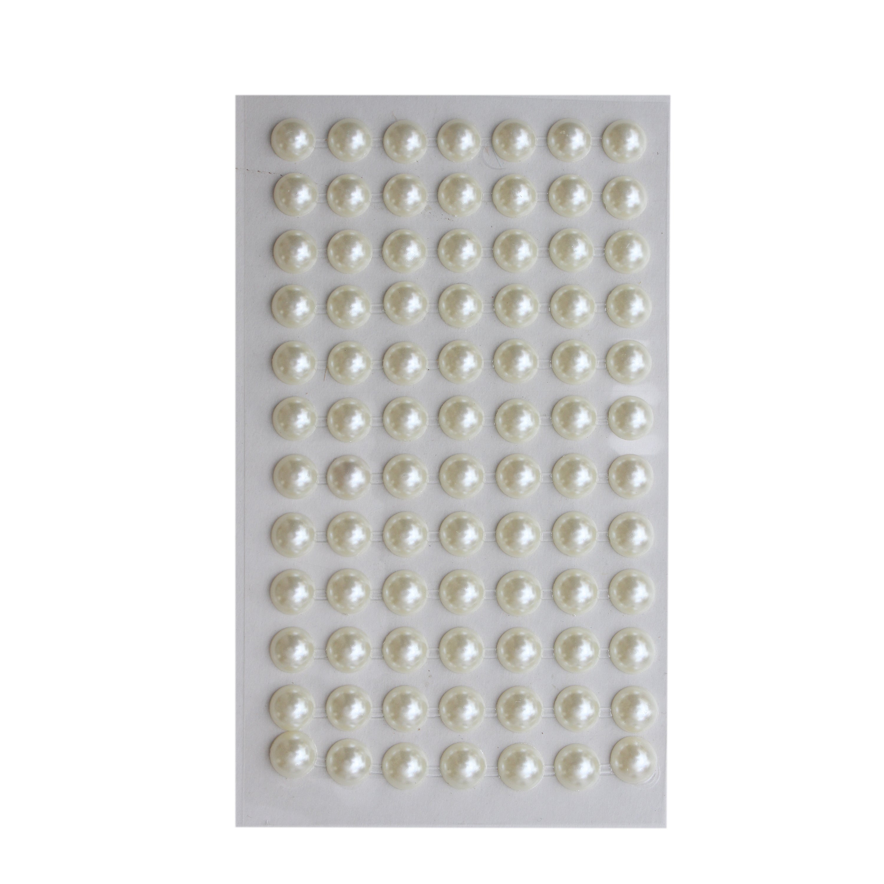 Plastic Half Pearl 10mm 12Strips 84Pcs White 1Pack