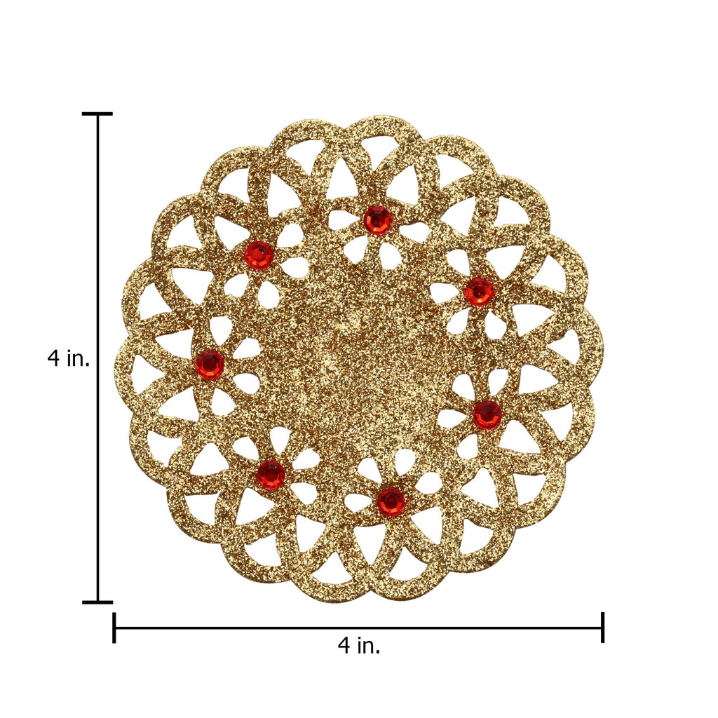 Sparkle Doily - Gold, 4 inch, 1Pc