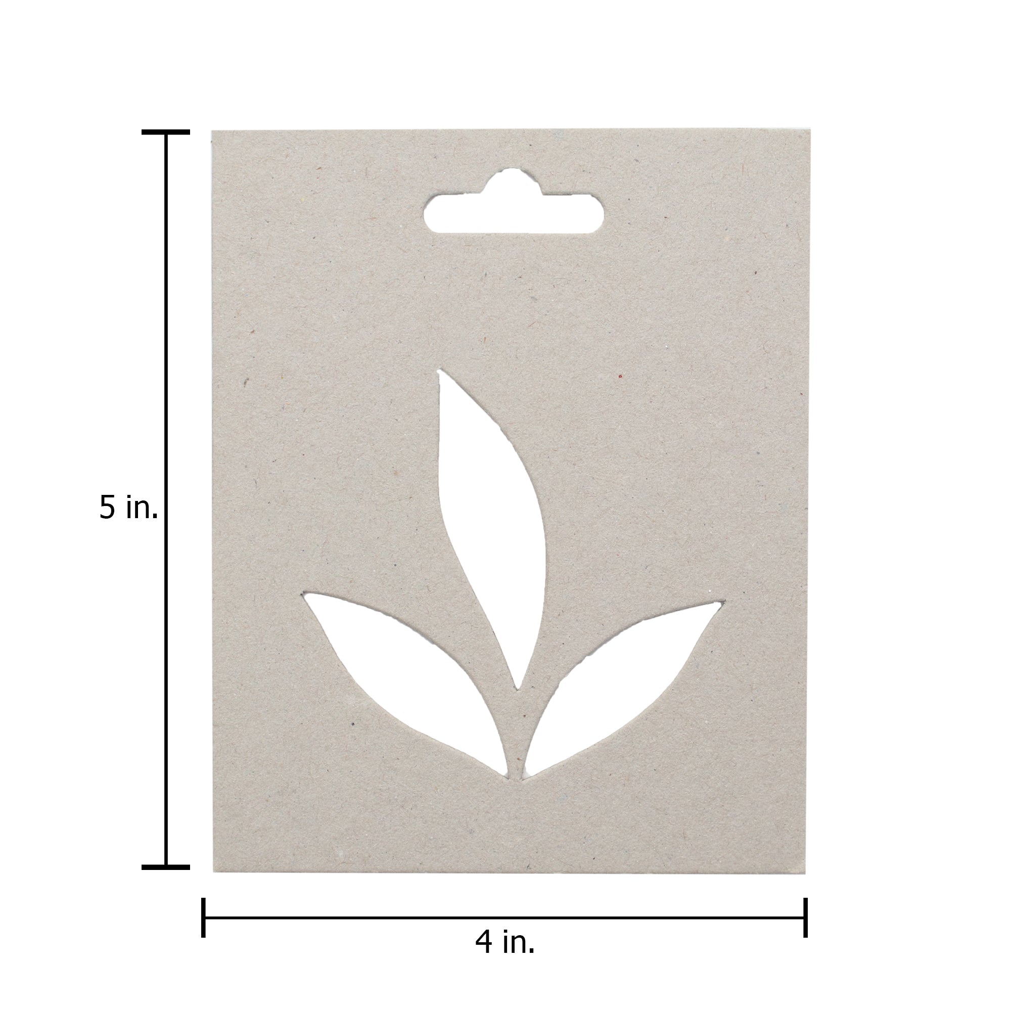 Chipboard Stencil - 3 Leaves 4 X 5 inch