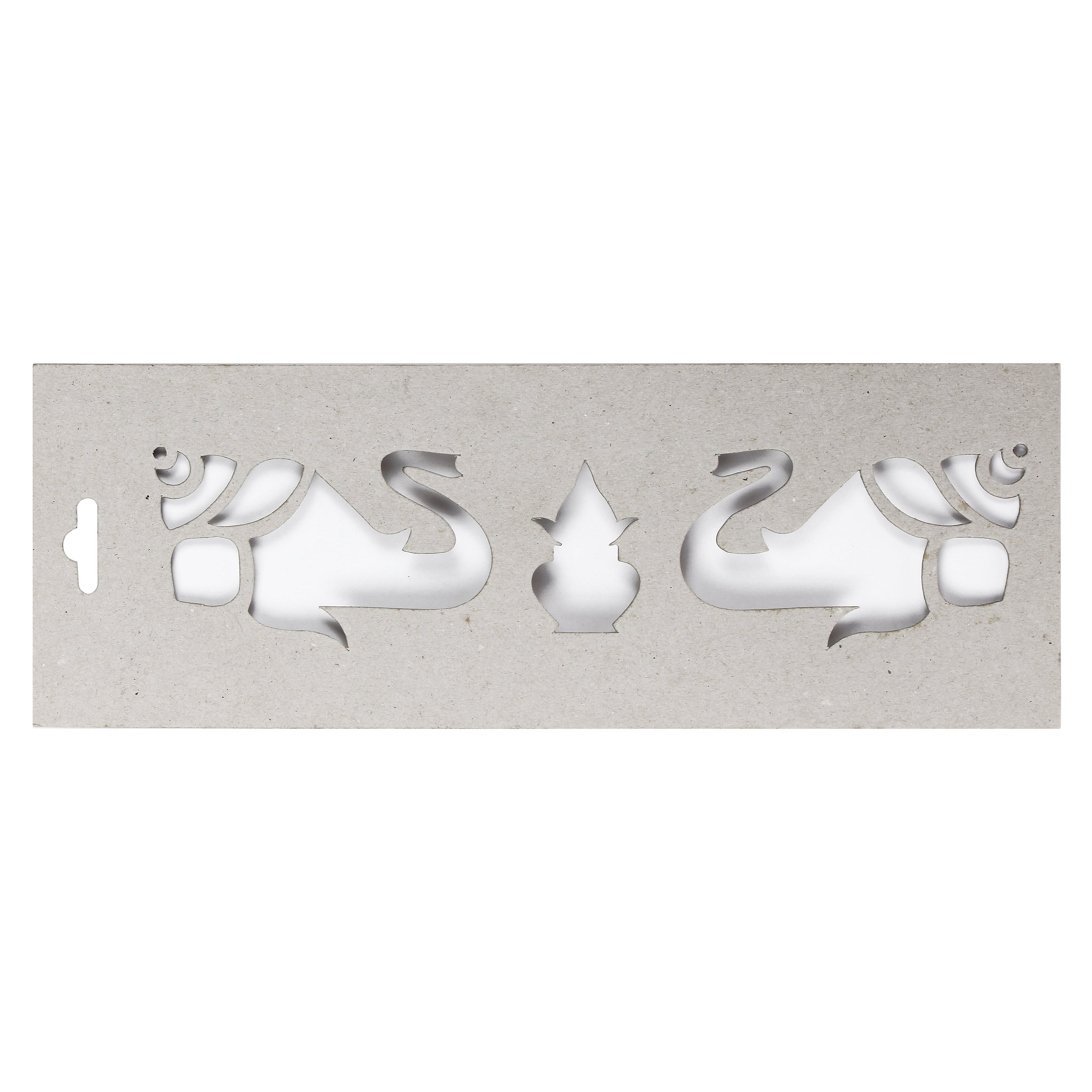 Chipboard Stencils Kalasha With elephants 12.5X4.5Inch
