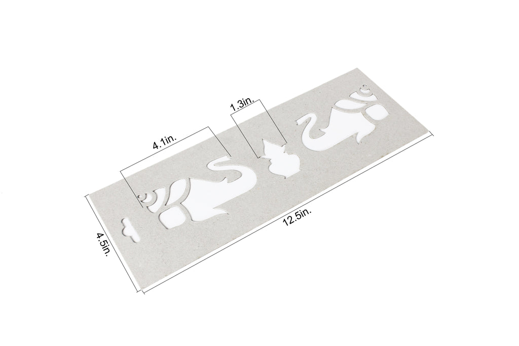 Chipboard Stencils Kalasha With elephants 12.5X4.5Inch