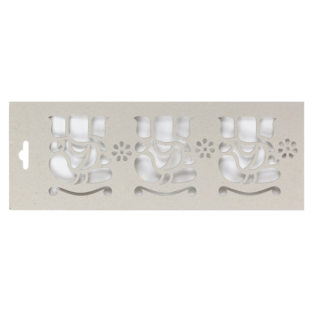 Stencil Mangalmurthi Ganesh Border 12.5X4.5Inch 1