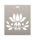 Chipboard Stencil - Lotus W/Leaves 8 X 9 inch